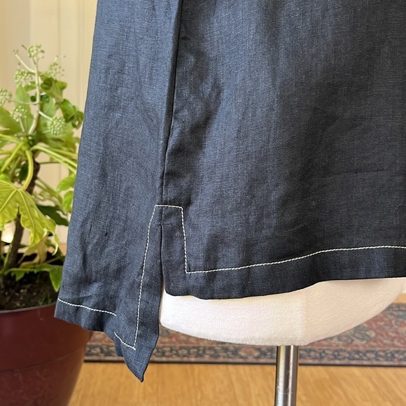 LISA BAYNE Black Linen Tunic Size XS - Picture 5 of 13